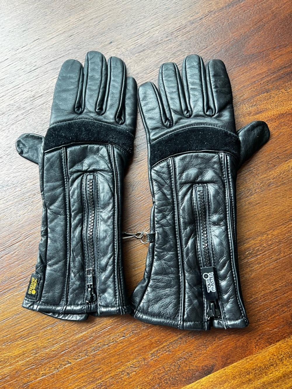 Vintage Tour Master Leather Motorcycle Gloves Zip Small Unisex